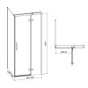CERSANIT - JOTA rohový sprchový kout - (90x90X195) průhledné sklo - černý, PRAVÝ S160-004