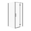 CERSANIT - JOTA rohový sprchový kout - (90x90X195) průhledné sklo - černý, PRAVÝ S160-004