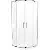 MEXEN/S - Rio čtvrtkruhový sprchový kout 90 x 90, transparent, chrom + vanička se sifonem Flat, bílá 863-090-090-01-00-4110