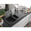 MEXEN/S - Andres granitový dřez s odkapávačem včetně baterie Duero, černá nakrapiany 6515-76-671600-70-B