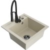 MEXEN/S - Vito granitový dřez 1-miska včetně baterie Aster, béžová 6503-69-73450-70-B