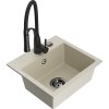MEXEN/S - Milo granitový dřez 1-miska včetně baterie Aster, béžová 6505-69-73450-70-B