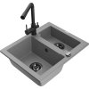 MEXEN/S - Carlos granitový dřez 1.5 včetně baterie Duero, šedá 6518-71-671600-70-B