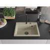 MEXEN/S - Oscar granitový dřez 580 x 490 mm, béžová, černý sifon 6519581000-69-B