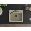 MEXEN/S - Oscar granitový dřez 580 x 490 mm, béžová, černý sifon 6519581000-69-B