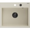MEXEN/S - Oscar granitový dřez 580 x 490 mm, béžová, černý sifon 6519581000-69-B