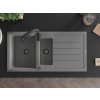 MEXEN/S - Andres granitový dřez s odkapávačem včetně baterie Aster, šedá 6515-71-73450-70-B
