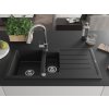 MEXEN/S - Andres granitový dřez s odkapávačem včetně baterie Elia, černá 6515-77-670101-00