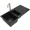 MEXEN/S - Andres granitový dřez s odkapávačem včetně baterie Telma, černá 6515-77-670200-50-B