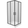 MEXEN/S - Rio sprchový kout čtverec 90 x 90, dekor, černý + vanička Rio včetně výpustě 860-090-090-70-30-4510