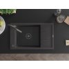 MEXEN/S - Elias granitový dřez 1 s odkapávačem včetně baterie Flora, černá kropenatá 6511-76-670401-08-B