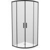 MEXEN/S - Rio sprchový kout čtvrtkruh 90x90, dekor, černá + bílá vanička se sifonem 863-090-090-70-30-4110B
