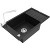 MEXEN/S - Elias granitový dřez 1-miska s odkapávačem včetně baterie Rita, černý 6511-77-670300-00