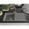 MEXEN/S - Leo granitový dřez s odkapávačem včetně baterie Duero, šedá 6501-71-671600-50