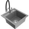 MEXEN/S - Vito granitový dřez 1-miska včetně baterie Duo, šedá 6503-71-671701-07