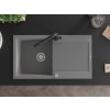 MEXEN/S - Leo granitový dřez s odkapávačem včetně baterie Duero, šedá 6501-71-671600-70