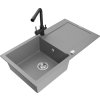 MEXEN/S - Leo granitový dřez s odkapávačem včetně baterie Duero, šedá 6501-71-671600-70