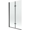 MEXEN - Castor vanová zástěna 2-křídlo 100 x 150, transparent, černá 892-100-002-70-00