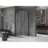 MEXEN/S - Velar L sprchový kout, posuvné dveře 100 x 100, dekor, černá 871-100-100-33-70
