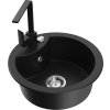 MEXEN/S - Diego granitový dřez 1-miska včetně baterie Rita, černý 6512-77-670300-70