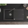MEXEN/S - Leo granitový dřez s odkapávačem včetně baterie Duero, černá kropenatá 6501-76-671600-76