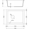 MEXEN/S - Pedro granitový dřez 1-miska 560 x 460 mm, černá, sifon zlatá 6508561000-77-G