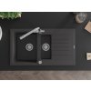 MEXEN/S - Matias granitový dřez 1.5 s odkapávačem včetně baterie Duero, černá kropenatý 6502-76-671600-00