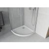 MEXEN/S - Rio čtvrtkruhový sprchový kout 90 x 90, mráz, chrom + vanička se sifonem Flat, bílá 863-090-090-01-30-4110