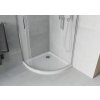 MEXEN/S - Rio čtvrtkruhový sprchový kout 90 x 90, mráz, chrom + vanička se sifonem Flat, bílá 863-090-090-01-30-4110