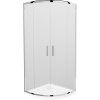 MEXEN/S - Rio čtvrtkruhový sprchový kout 90 x 90, mráz, chrom + vanička se sifonem Flat, bílá 863-090-090-01-30-4110