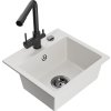 MEXEN/S - Milo granitový dřez včetně baterie Duero, bílá 6505-20-671600-70
