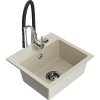 MEXEN/S - Milo granitový dřez 1-miska včetně baterie Aster, bílá 6505-20-73450-70-B