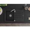 MEXEN/S - Bruno granitový dřez 1 s odkapávačem včetně baterie Telma, černá 6513-77-670200-00
