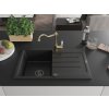 MEXEN/S - Bruno granitový dřez 1-miska s odkapávačem včetně baterie Carla, černá 6513-77-670700-50-B