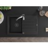 MEXEN/S - Bruno granitový dřez s odkapávačem včetně baterie Aster, černá 6513-77-73450-07-B