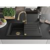 MEXEN/S - Bruno granitový dřez 1 s odkapávačem včetně baterie Elia, černá 6513-77-670101-50