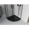 MEXEN/S - Rio čtvrtkruhový sprchový kout 80 x 80, transparent, černý + vanička se sifonem Flat, černý 863-080-080-70-00-4170B