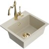 MEXEN/S - Milo granitový dřez 1-miska včetně baterie Carla, béžová 6505-69-670700-50