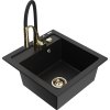 MEXEN/S - Vito granitový dřez 1-miska včetně baterie Aster, černá 6503-77-73450-57-G