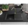 MEXEN/S - Pablo granitový dřez s odkapávačem včetně baterie Telma, černá 6510-77-670200-50-B