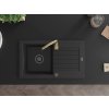 MEXEN/S - Pablo granitový dřez s odkapávačem včetně baterie Telma, černá 6510-77-670200-50-B