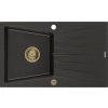 MEXEN/S - Cesar granitový dřez 1 s odkapávačem 775x470 mm, černá/zlatá metalik, sifon chrom 6514771010-75-G