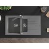 MEXEN/S - Matias granitový dřez 1.5 s odkapávačem včetně baterie Rita, šedý 6502-71-670300-71