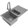 MEXEN/S - Matias granitový dřez 1.5 s odkapávačem včetně baterie Elia, šedá 6502-71-670101-71