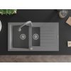MEXEN/S - Matias granitový dřez 1.5 s odkapávačem včetně baterie Elia, šedá 6502-71-670101-71