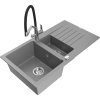 MEXEN/S - Matias granitový dřez 1.5 s odkapávačem včetně baterie Duo, šedá 6502-71-671701-07