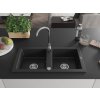 MEXEN - Mario granitový dřez dvě mísy 820x436 mm, černá / stříbrná metalíza 6504822000-73
