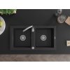 MEXEN - Mario granitový dřez dvě mísy 820x436 mm, černá / stříbrná metalíza 6504822000-73