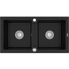 MEXEN - Mario granitový dřez dvě mísy 820x436 mm, černá / stříbrná metalíza 6504822000-73