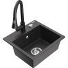 MEXEN/S - Milo granitový dřez 1-miska včetně baterie Elia, černá kropenatá 6505-76-670101-70
